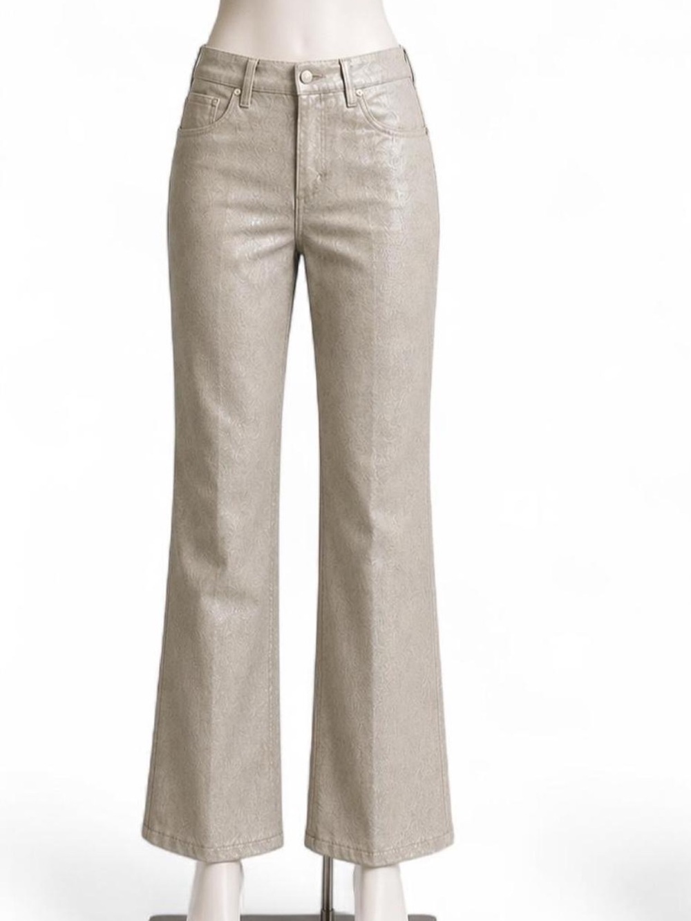 Ralph Lauren Metallic Taupe Flared Jeans